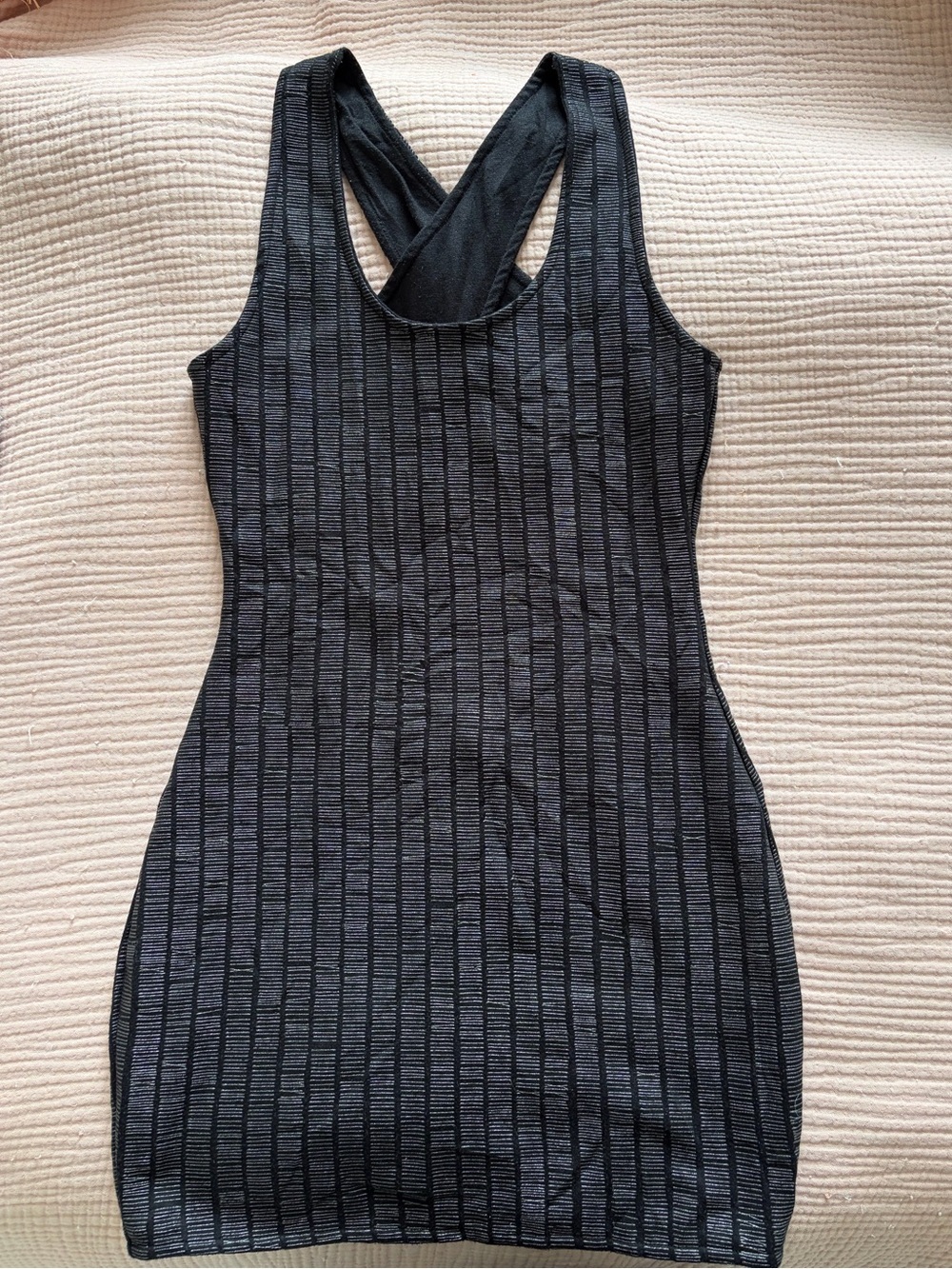 Ksubi Black/Metallic Open Back Cross-Back Mini Dress, S